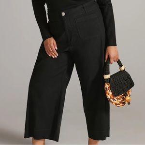 Anthropologie The Colette Cropped Wide-Leg Pants by Maeve Black Size 20W